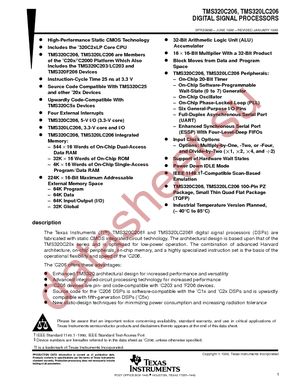 TMS320C206PZ80 datasheet  